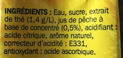 Lista de ingredientes del producto Thé glacé saveur pêche Fresh Tea 