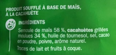 Lista de ingredientes del producto Grignot'goût cacahuete Tokapi, Marque Repère 90 g