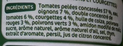 Lista de ingredientes del producto Sauce basquaise aux deux poivrons Rustica, Marque Repère 400 g