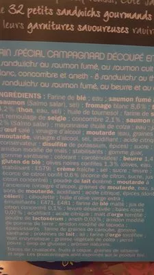 Lista de ingredientes del producto Pains surprises Recettes de la mer Côté Table 