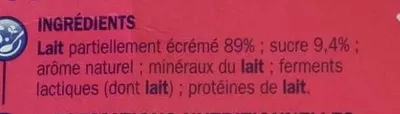 Lista de ingredientes del producto Yaourts à boire Délisse, Marque Repère 4 x 180 g