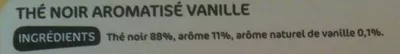 Lista de ingredientes del producto Thé Aromatisé Vanille Britley, Marque repère 50 g (25 sachets)