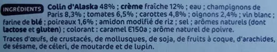 Lista de ingredientes del producto Colin d'Alaska à la Parisienne Côté Table, Marque Repère, Scamark (Filiale E. Leclerc), Pêche Océan 400 g