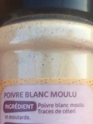 Lista de ingredientes del producto Poivre blanc moulu Marque Repère, Rustica 62 g