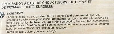 Lista de ingredientes del producto Mini gratins aux choux-fleurs x 4 Côté Table, Marque Repère 480 g