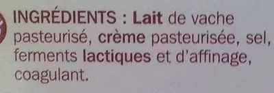 Lista de ingredientes del producto Saint crémeux 36 % Mat. Gr. Les Croisés, Marque Repère 200 g