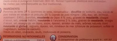 Lista de ingredientes del producto Porc à la dijonnaise barquette Leclerc, Côté Table,  Marque Repère 300 g