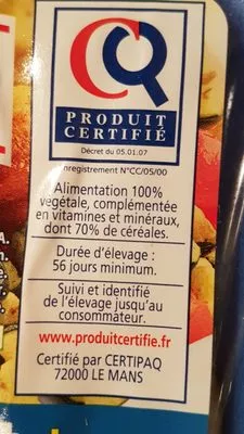 Lista de ingredientes del producto Cuisses de poulet jaune cerifié Volandry,  Marque Repère 500 g