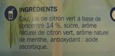 Lista de ingredientes del producto Cocktail sans alcool mojito Jafaden, Marque Repère 1 l