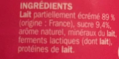 Lista de ingredientes del producto Yaourt à boire framboise Délisse, Marque Repère 850 g