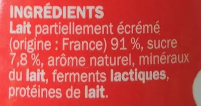 Lista de ingredientes del producto Yaourt à boire fraise Délisse, Marque Repère 850 g