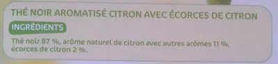 Lista de ingredientes del producto Thé noir aromatisé citron x 25 sachets Britley, Marque Repère,  Britley's 40 g