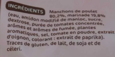 Lista de ingredientes del producto Grignottes de poulet barbecue Pic' Express, Marque Repère,  Côté Croc 250 g