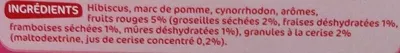 Lista de ingredientes del producto Infusion fruits rouges Tiséa, Marque Repère 40 g