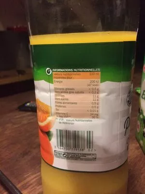 Lista de ingredientes del producto Pur jus d'orange sans pulpe Jafaden, Marque Repère 2 l