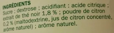 Lista de ingredientes del producto Boisson Instantanée Thé Saveur Citron Britley, Marque Repère 400 g