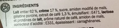 Lista de ingredientes del producto Mousses à la liégeoise au café x 8 Délisse, Marque Repère 640 g