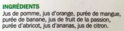 Lista de ingredientes del producto Pur jus multifruits Jafaden, Marque Repère 2 l