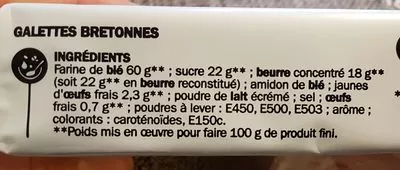 Lista de ingredientes del producto La galette bretonne p'tit déli P'tit Déli, Marque Repère 