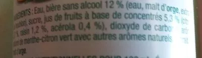 Lista de ingredientes del producto Bière sans alcool Softiz 33 cl