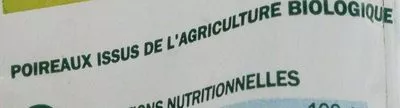 Lista de ingredientes del producto Poireaux Bio Village, Marque Repère 750 g