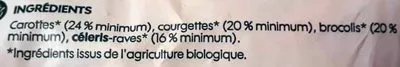 Lista de ingredientes del producto Julienne de légumes bio Bio Village, Marque Repère 600 g