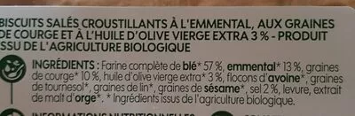 Lista de ingredientes del producto Crackers emmental et graines de courge bio Bio Village, Marque Repère 200 g