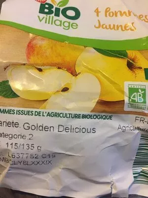 Lista de ingredientes del producto Pommes Golden Delicious Bio Village, Marque Repère 