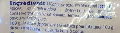 Lista de ingredientes del producto Diots fumés de Savoie Nos Régions ont du Talent 360 g