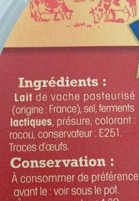 Lista de ingredientes del producto Mimolette vieille Nos Régions ont du Talent,  Leclerc 150 g