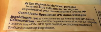 Lista de ingredientes del producto Cantal Jeune Nos regions ont du talent, Leclerc 250 g