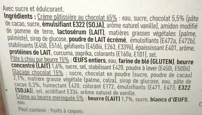 Lista de ingredientes del producto 2 religieuses chocolat Hafner 