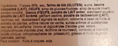 Lista de ingredientes del producto Tarte aux fraises  