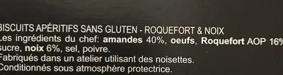 Lista de ingredientes del producto Biscuit Roquefort Noix Sans Gluten Biscuiterie de provence 