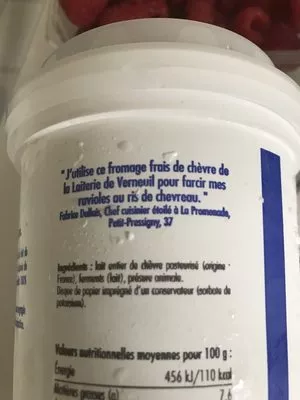 Lista de ingredientes del producto Faisselle chevre Verneuil 500g