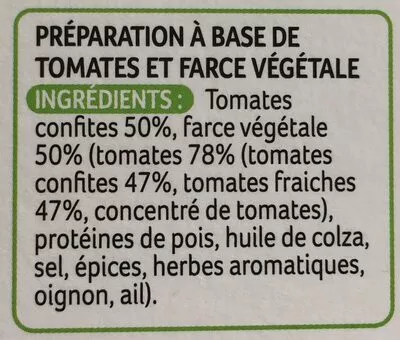 Lista de ingredientes del producto 2 tomates confites farcies Ensoleil'ade 200 g