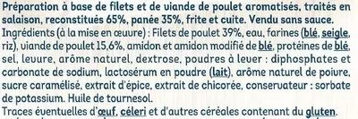 Lista de ingredientes del producto L'authentique nuggets aux filets de poulet Père Dodu 400 g - X20