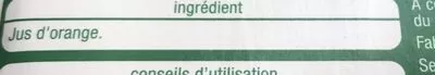 Lista de ingredientes del producto Jus d'orange sans Pulpe Auchan 20 cl