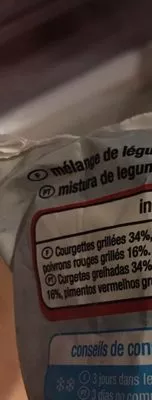 Lista de ingredientes del producto Mélange de légumes grillés Auchan 450 grammes