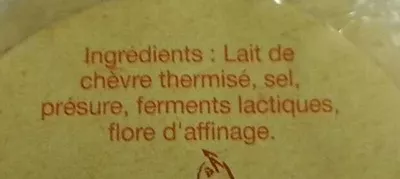 Lista de ingredientes del producto Picodon au lait de chèvre Auchan 120g