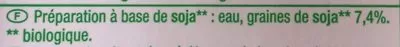 Lista de ingredientes del producto Boisson au soja nature Bio Auchan 1 L