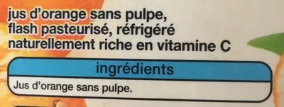 Lista de ingredientes del producto Orange sans pulpe Auchan 1 l