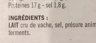 Lista de ingredientes del producto Maroilles quart Mmm !, Auchan 200 g e