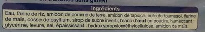 Lista de ingredientes del producto Pain de mie sans gluten Mieux vivre sans Gluten, Auchan 400 g