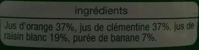 Lista de ingredientes del producto Reveil Douceur, pur jus Auchan 1 l