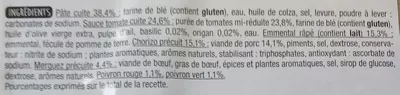 Lista de ingredientes del producto Pâte fine Orientale Auchan 450 g