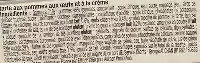 Lista de ingredientes del producto Tarte Normande Pause Snack, Auchan 125 g