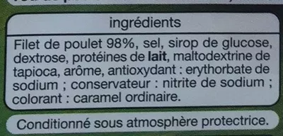 Lista de ingredientes del producto Rôti de Poulet Auchan 160 g