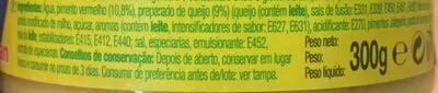 Lista de ingredientes del producto Molho de queijo Auchan 300 g