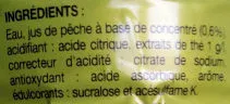 Lista de ingredientes del producto Thé pêche light Pouce, Auchan 2 l e